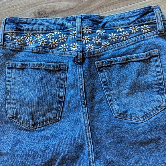 Wild Fable Upcycled Denim Shorts, Embroidered Floral, 10 - Picture 9 of 9